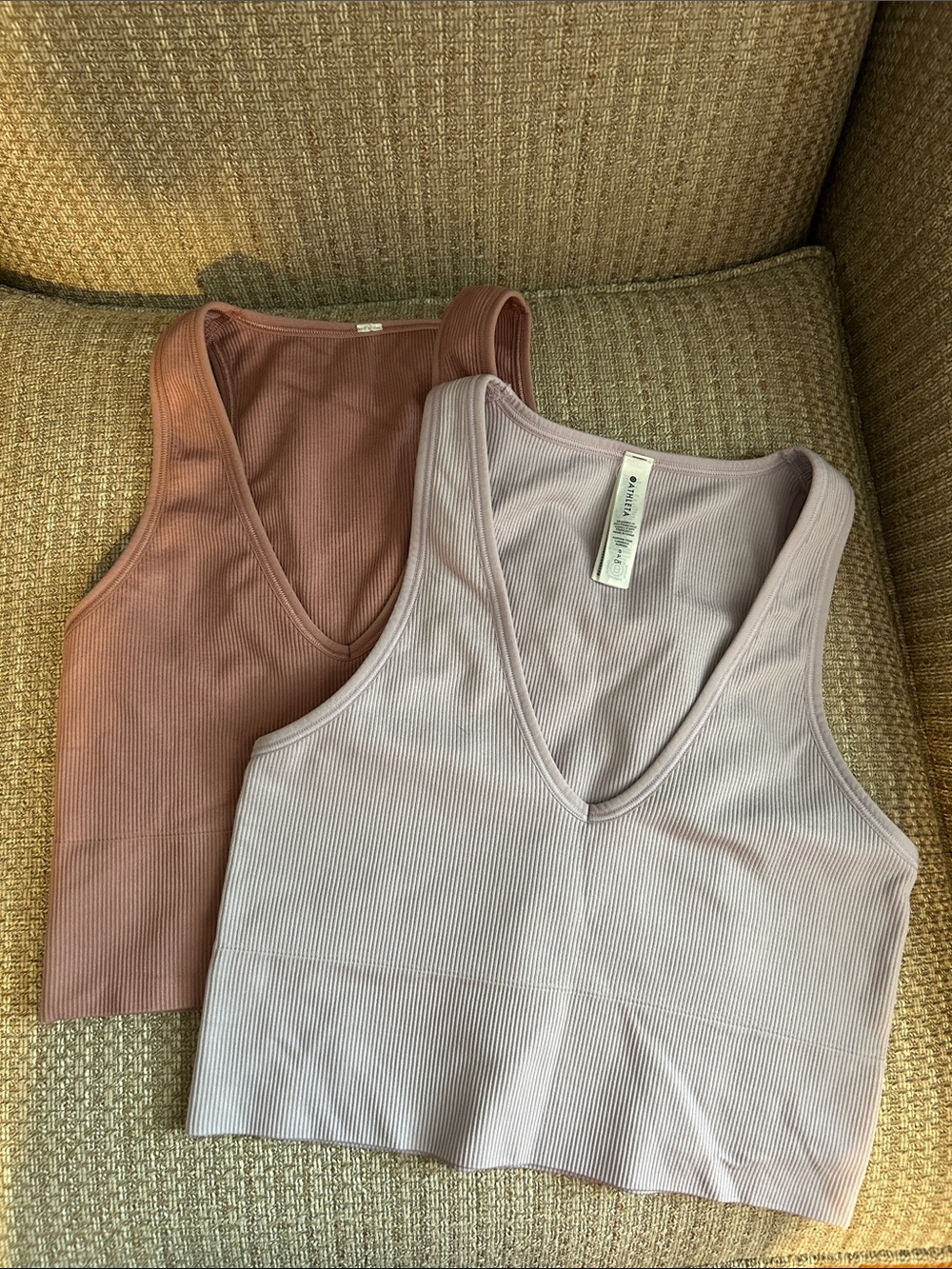 Athlete Ribbed Tanks (2). Size S